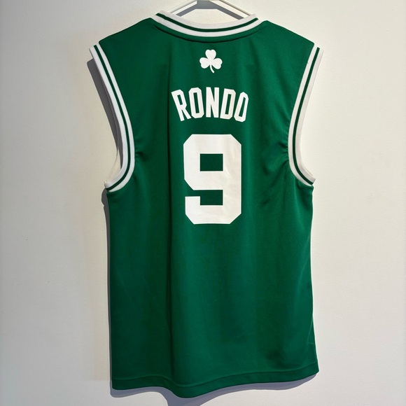 Boston Celtics Rajon Rondo Jersey #9 Away Green Basketball Vintage NBA Adidas - Picture 2 of 13